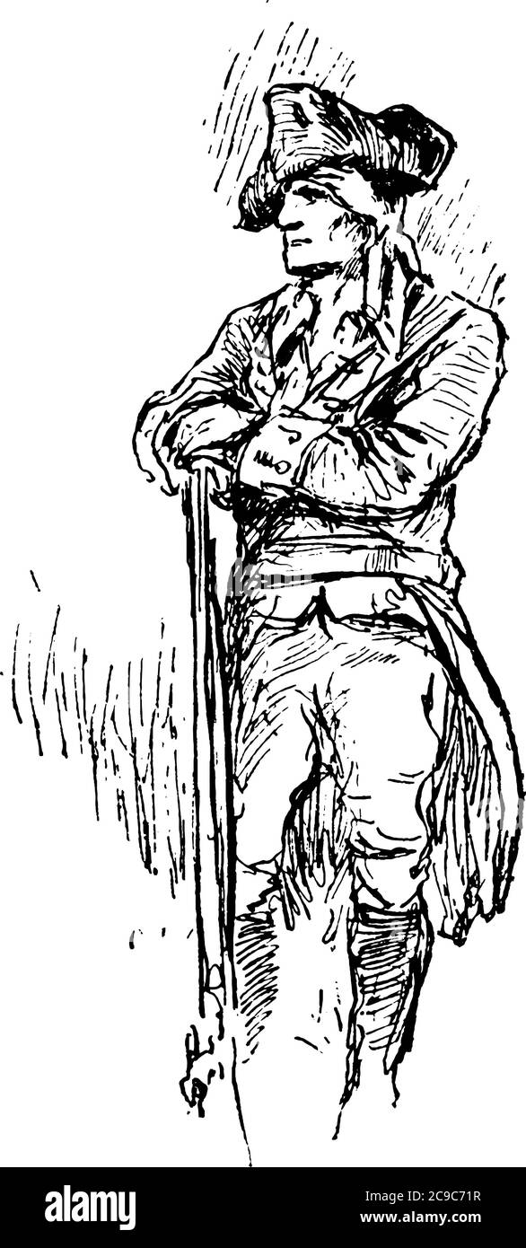 Una tipica rappresentazione di un soldato in uniforme militare, generalmente, scavano trincee difensive, difendono il loro paese, o attaccano un altro paese a Illustrazione Vettoriale