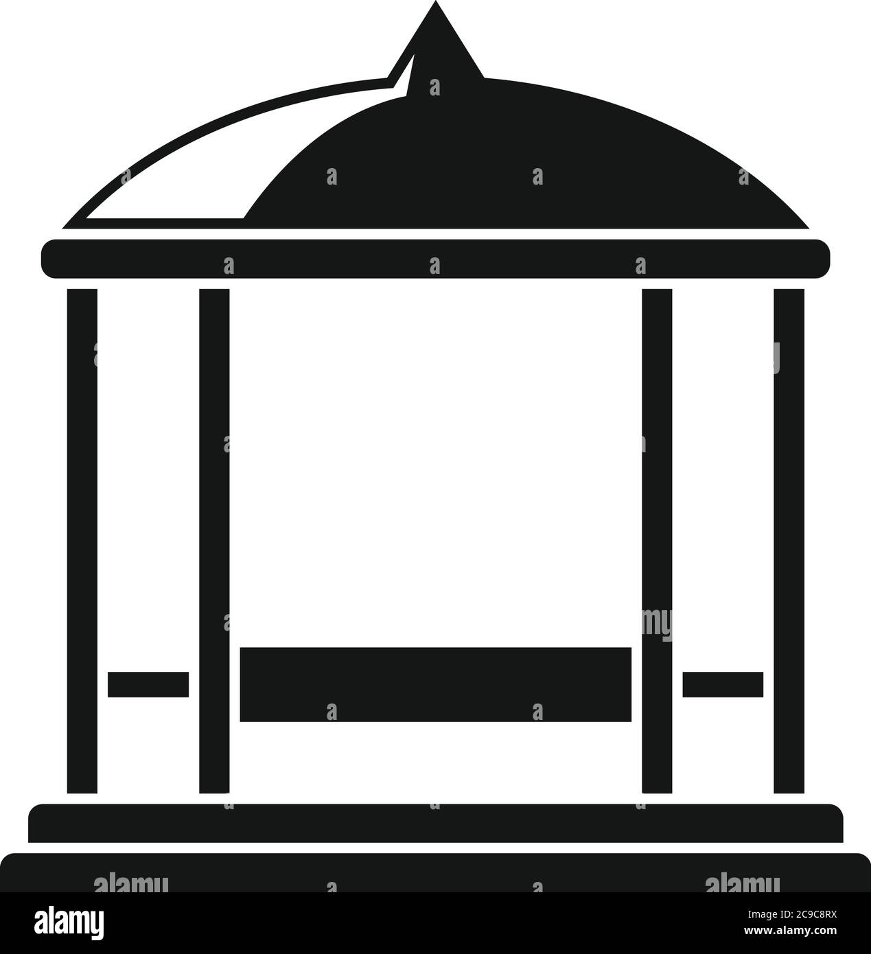 Icona gazebo giardino. Semplice illustrazione di gazebo giardino icona vettore per web design isolato su sfondo bianco Illustrazione Vettoriale