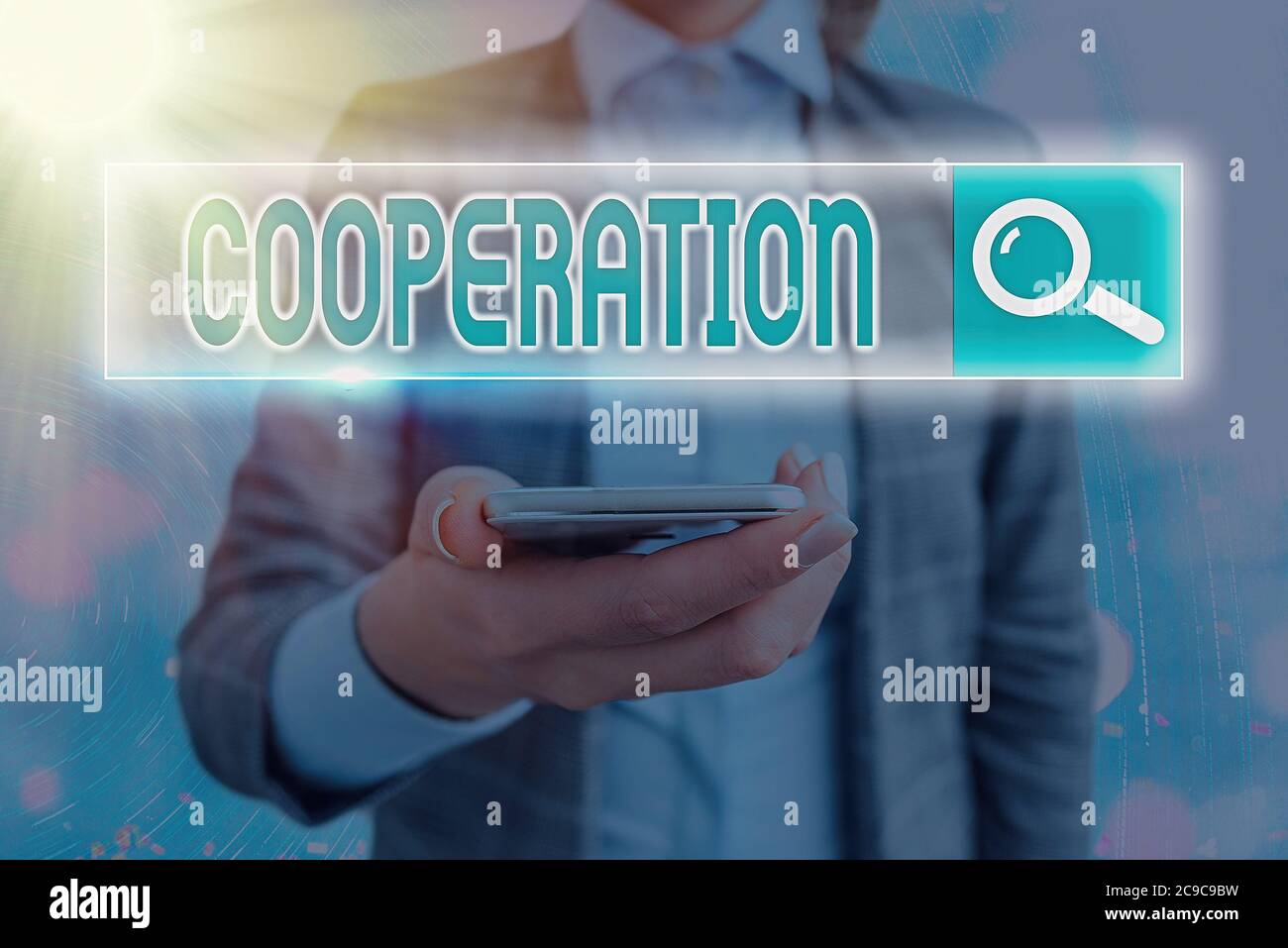 Cartello di testo che mostra la cooperazione. Foto di business che mostra le azioni di qualcuno che è stato utile facendo ciò che si desidera Web ricerca informatica digitale Foto Stock