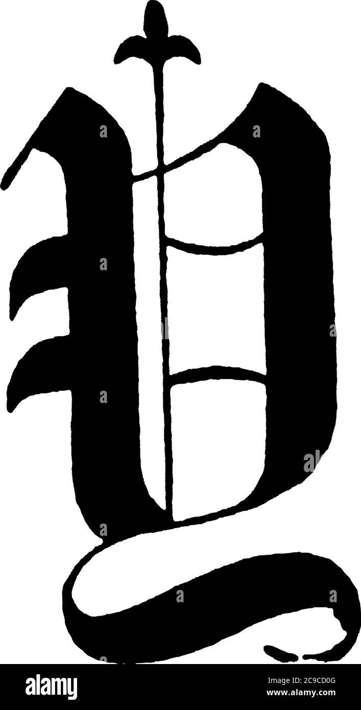 Una rappresentazione tipica della lettera, 'maiuscola-Y', vecchio testo del titolo inglese. L'alfabeto è decorato ed è rappresentato in una forma elegante, vintage l Illustrazione Vettoriale