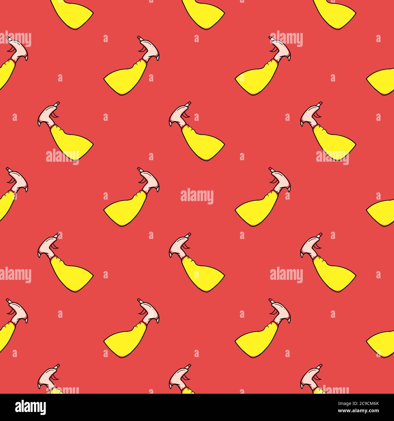 Flacone spray, motivo senza cuciture su sfondo rosso. Illustrazione Vettoriale