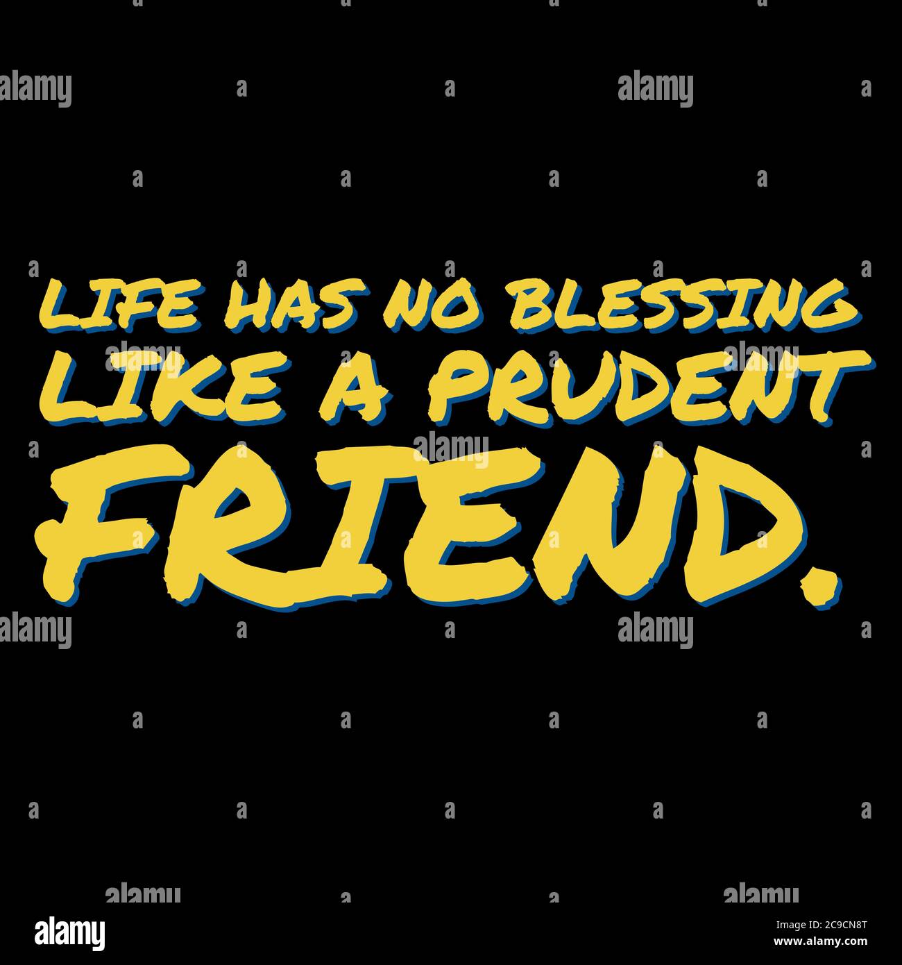 La vita non ha benedizione come un'illustrazione prudente di un amico. Rendering delle quotazioni del giorno dell'amicizia. Foto Stock