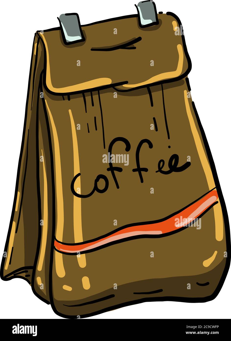 Confezione da caffè, illustrazione, vettore su sfondo bianco Illustrazione Vettoriale