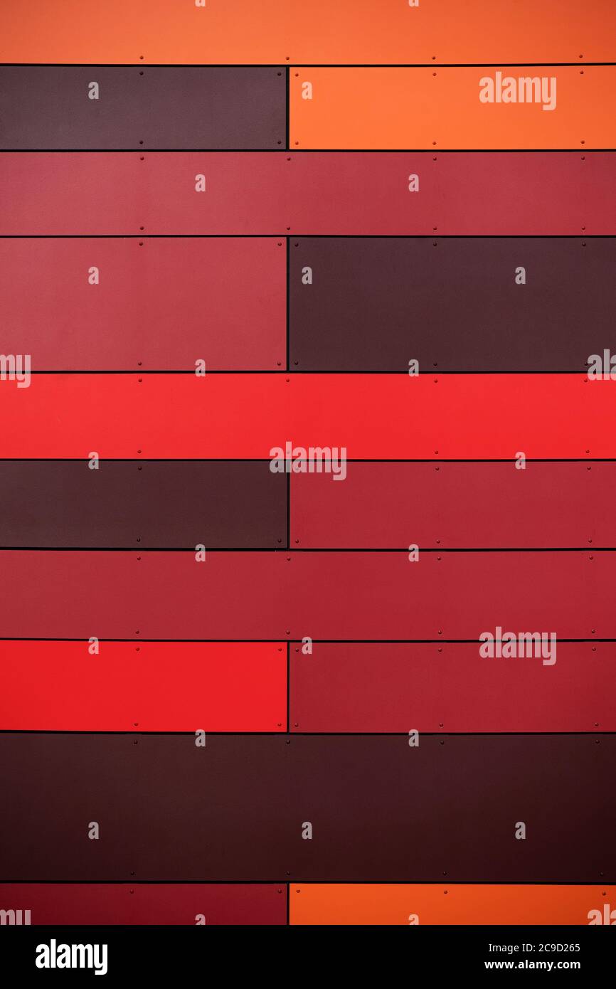 Dettaglio astratto di una colorata facciata dell'edificio Foto Stock