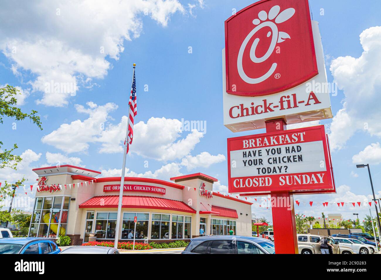 Napoli Florida, Chick fil A, ristorante ristoranti, ristoranti, ristoranti, caffè, fast food, ingresso, fronte, cartello, logo, FL100531006 Foto Stock