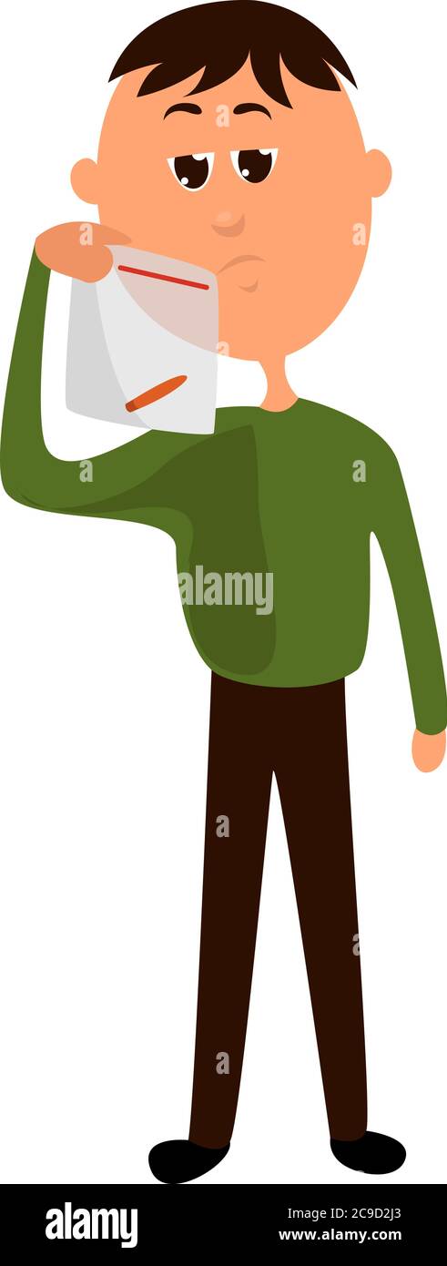 Uomo con evidenza, illustrazione, vettore su sfondo bianco Illustrazione Vettoriale Uomo con evidenza, illustrazione, vettore su sfondo bianco Illustrazione Vettoriale