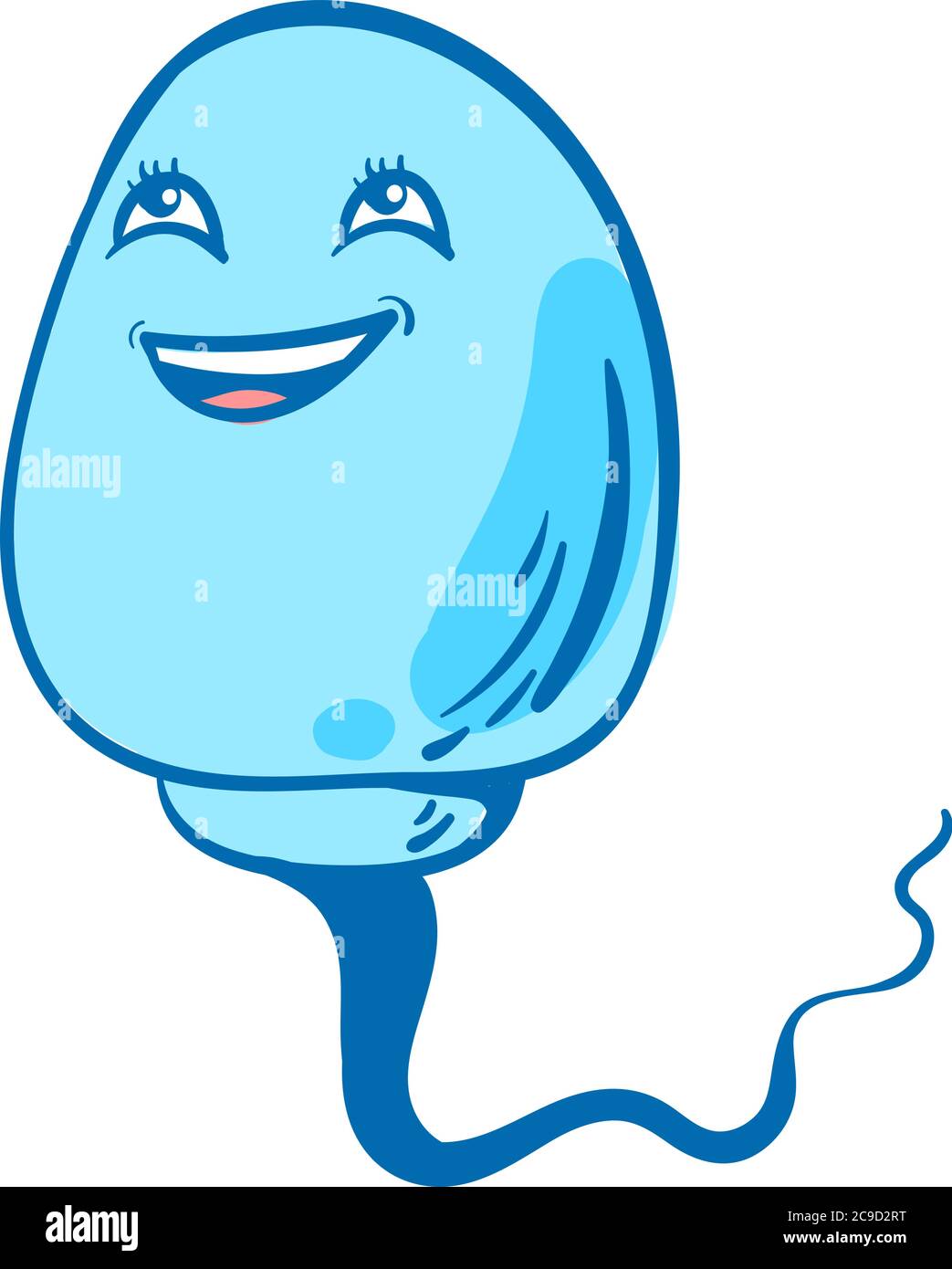 Felice piccolo sperma, illustrazione, vettore su sfondo bianco Illustrazione Vettoriale