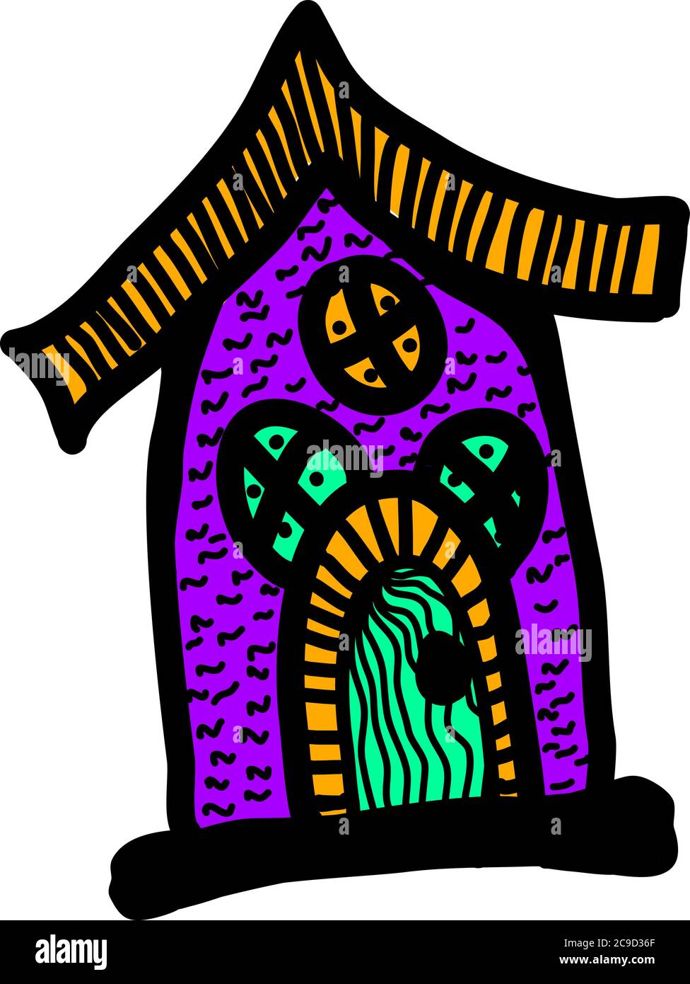 Fiaba casa, illustrazione, vettore su sfondo bianco Illustrazione Vettoriale