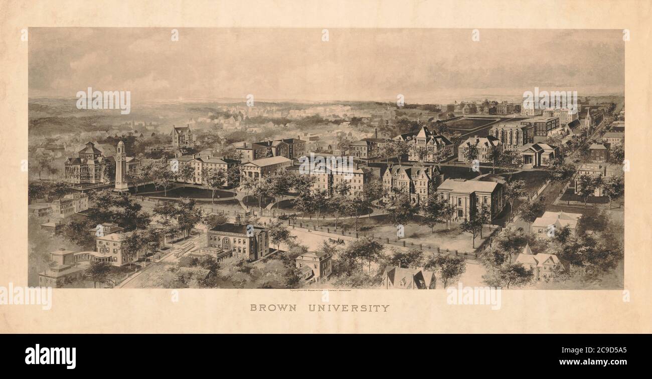 Brown University, Photogravure Print, Woodbury Carlton Company, 1906 Foto Stock