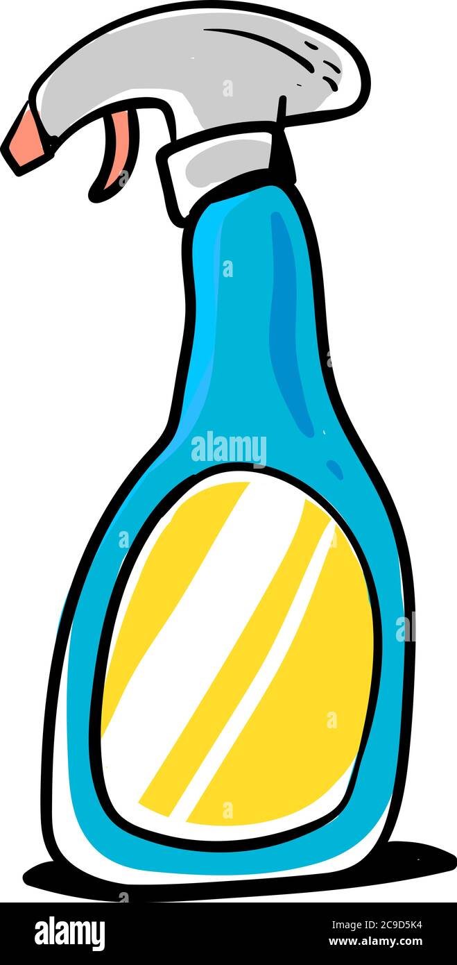 Detergente spray, illustrazione, vettore su sfondo bianco Illustrazione Vettoriale