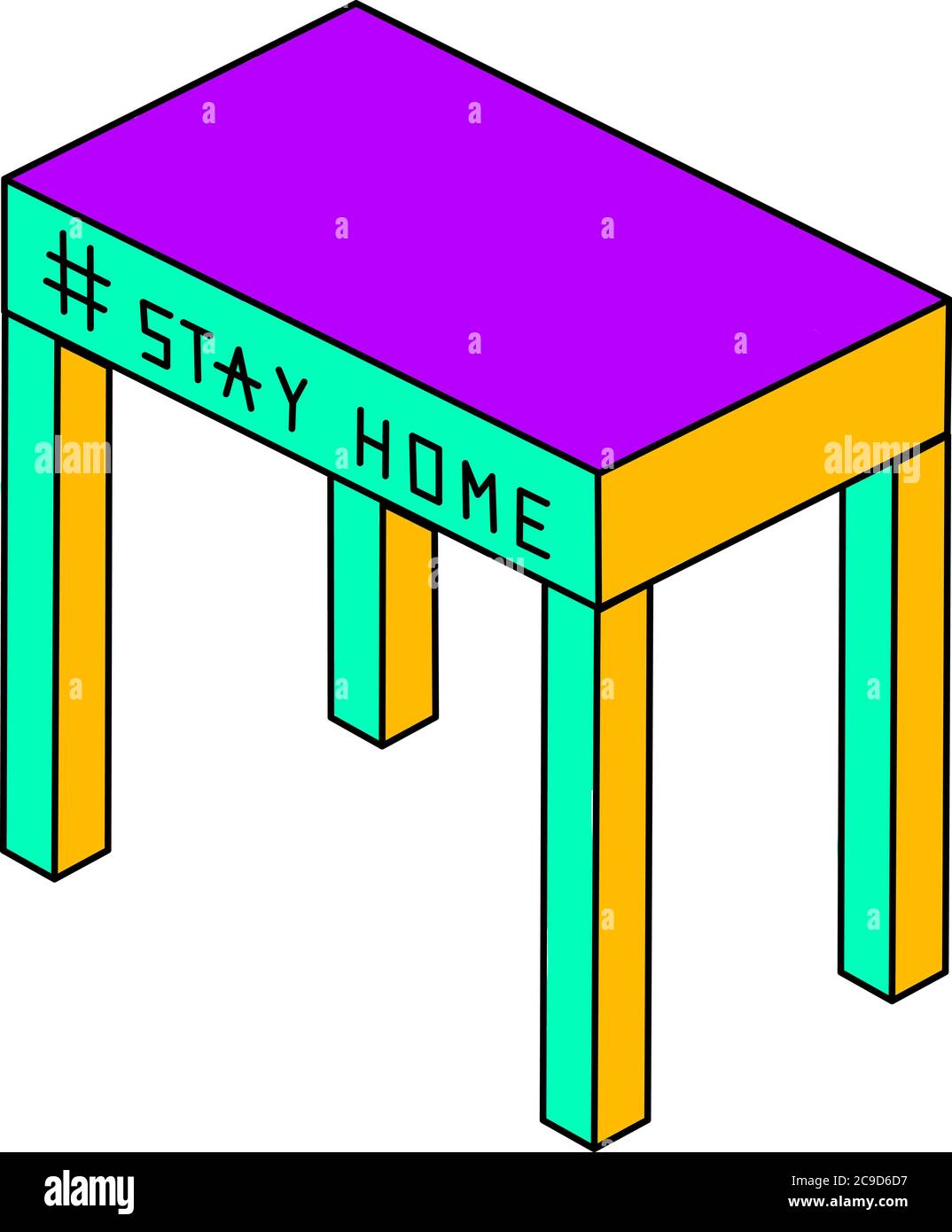 Tavola 3D, illustrazione, vettore su sfondo bianco Illustrazione Vettoriale