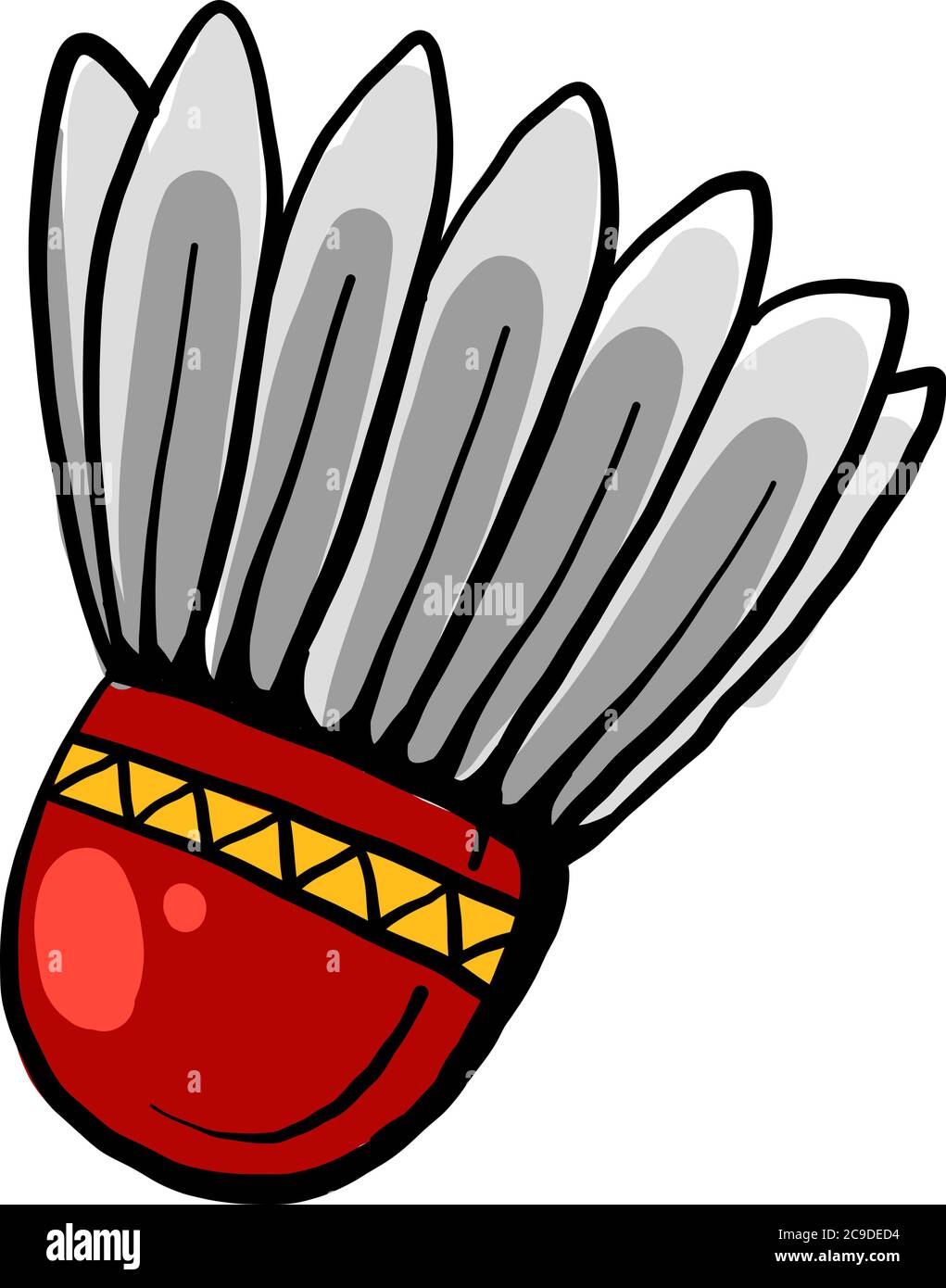 Shuttleock rosso, illustrazione, vettore su sfondo bianco Illustrazione Vettoriale