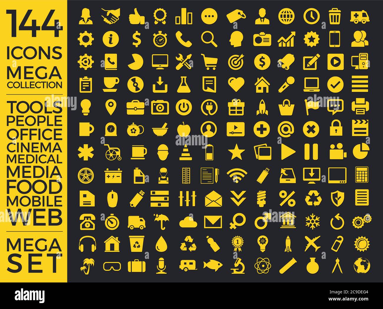 Set di icone, Quality Universal Pack, Big Icon Collection Vector Design EPS 10 Illustrazione Vettoriale