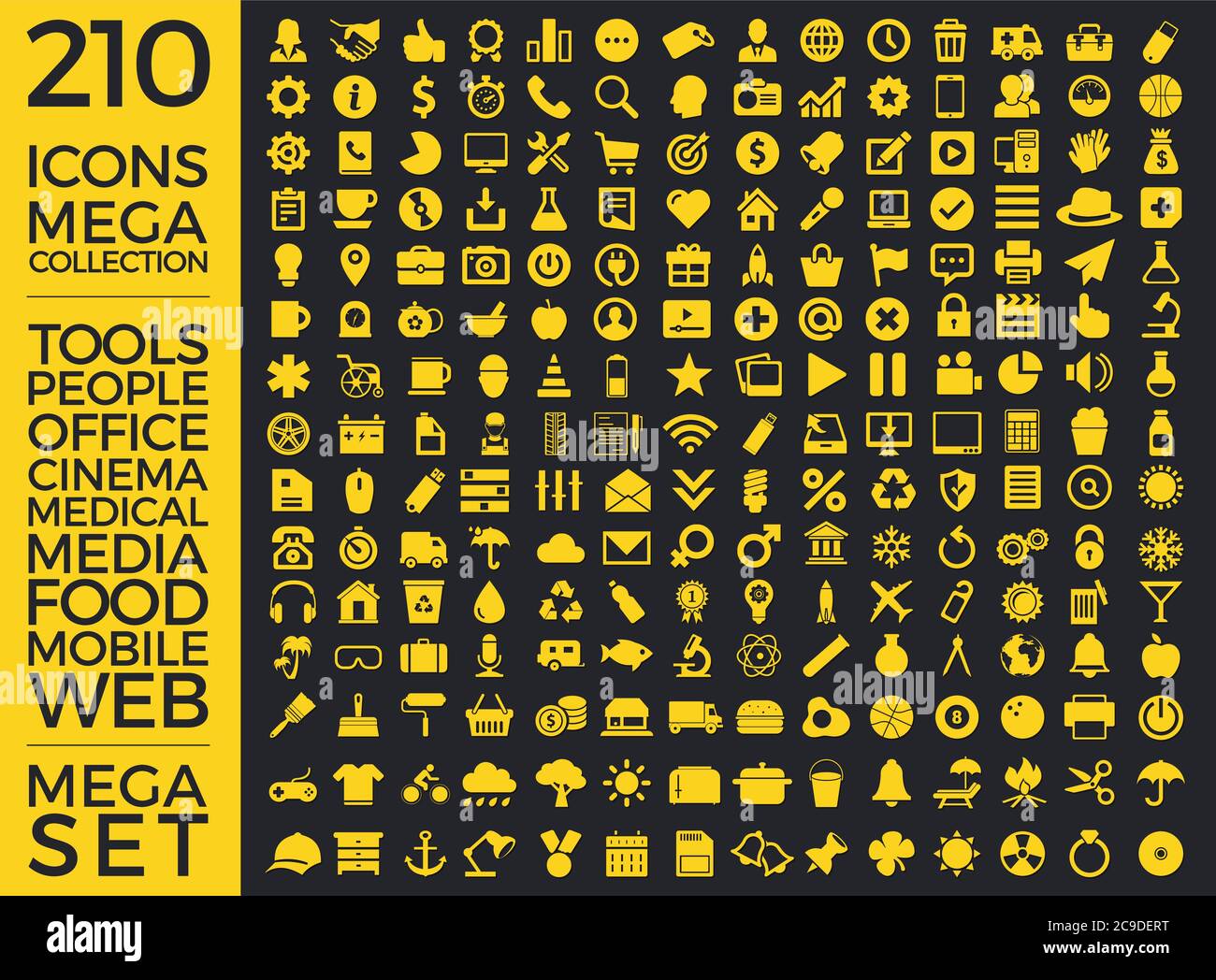 Set di icone, Quality Universal Pack, Big Icon Collection Vector Design EPS 10 Illustrazione Vettoriale