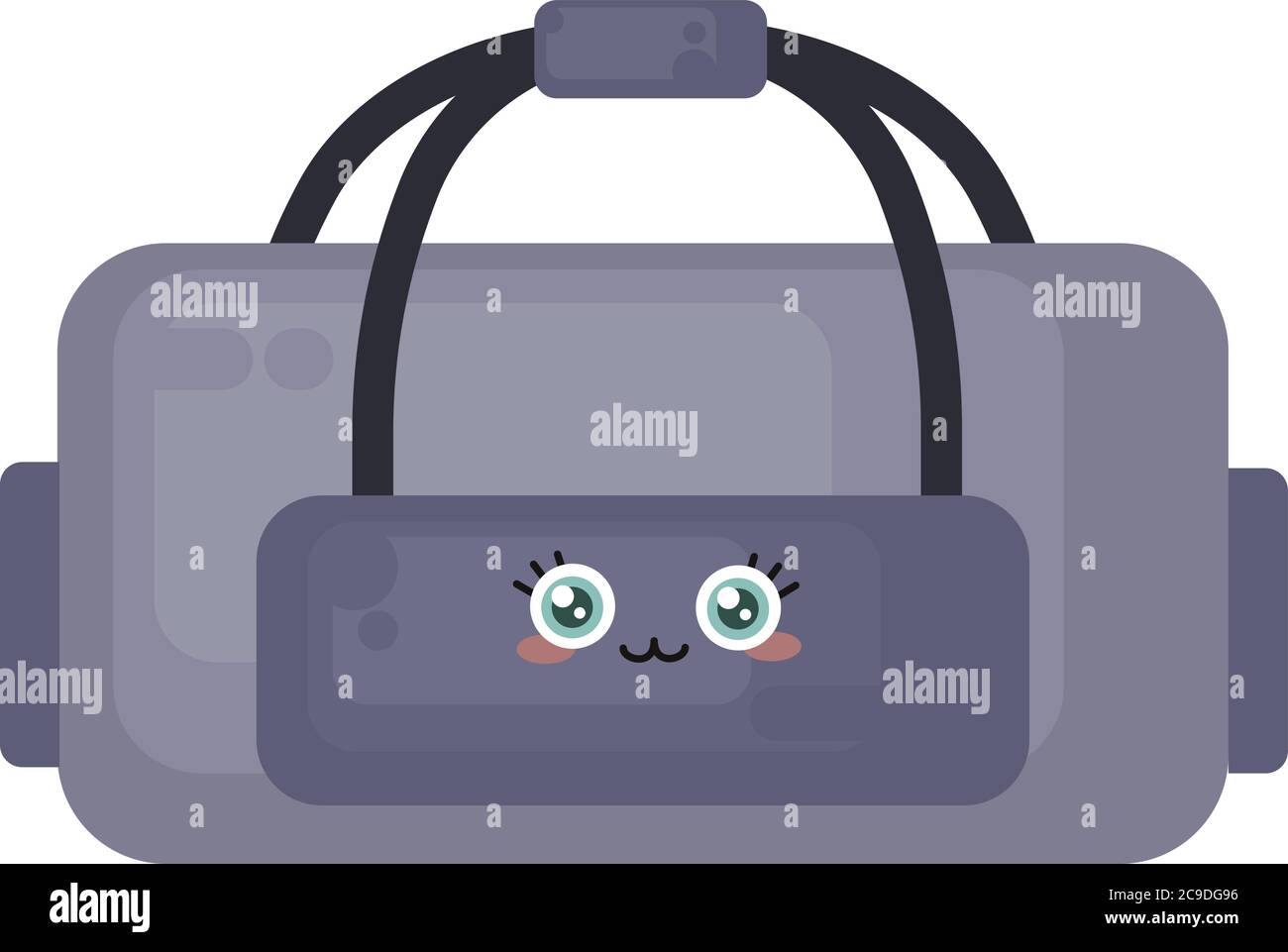 Borsa sportiva grigia, illustrazione, vettore su sfondo bianco Illustrazione Vettoriale