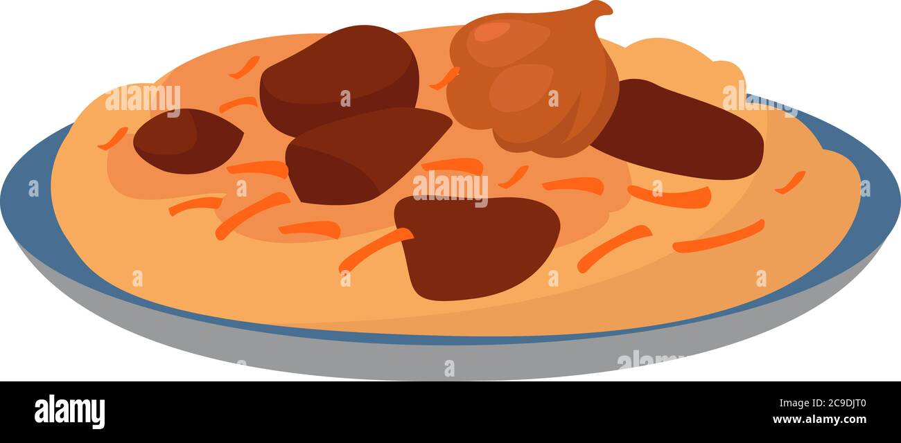 Usbeco pilaf, illustrazione, vettore su sfondo bianco Illustrazione Vettoriale