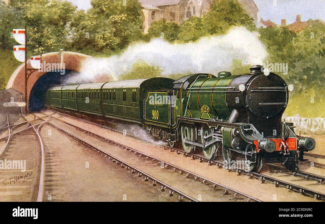 LE FERROVIE DEL SUD esprimono fra Waterloo e Bournemouth in 1926. La locomotiva è una classe di scuole 'Eton' Foto Stock
