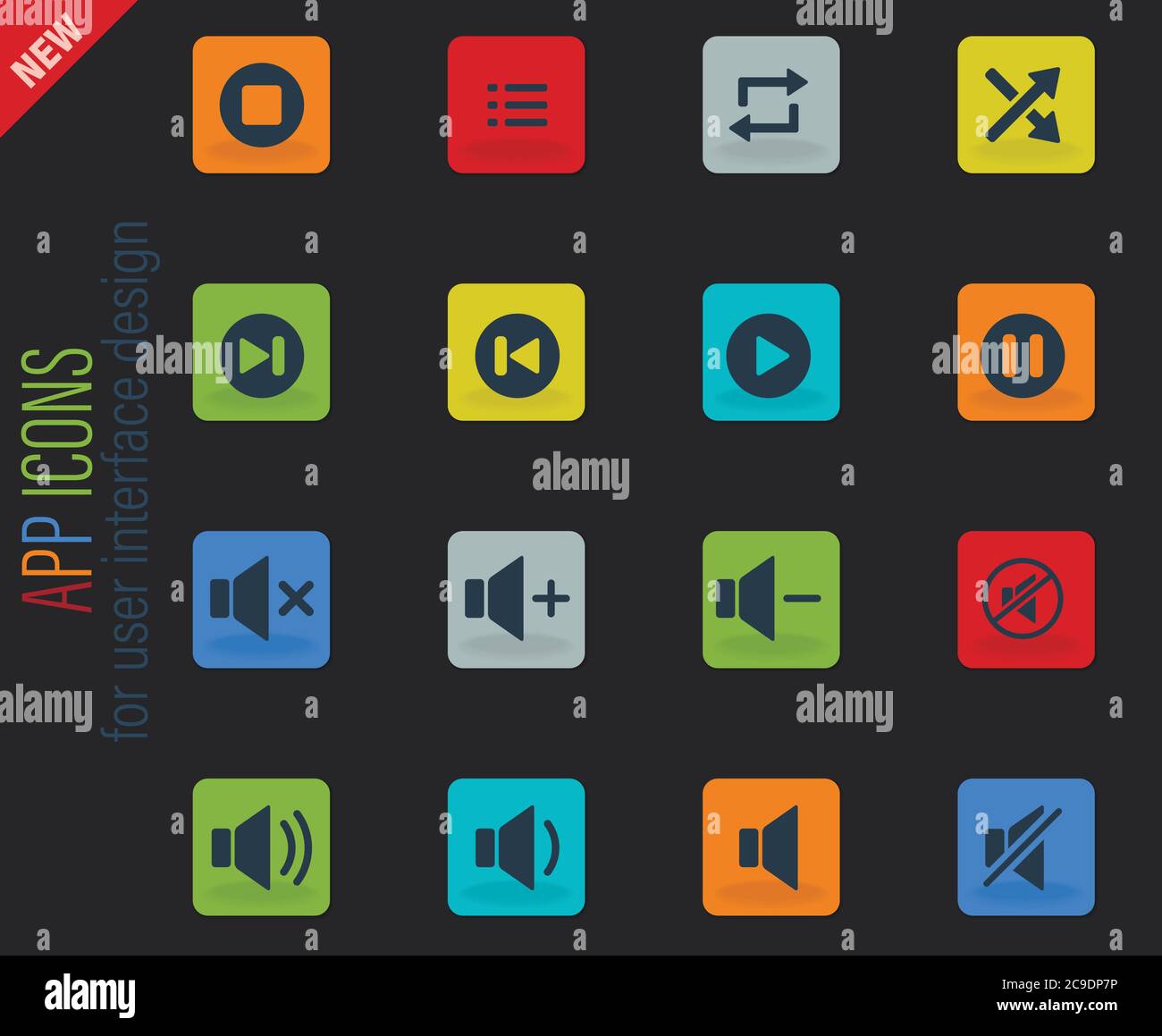 Media player icone Illustrazione Vettoriale