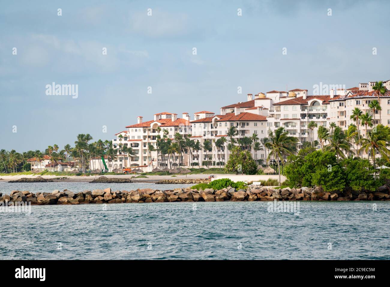 Fisher Island Miami Beach FL shot con teleobiettivo Foto Stock