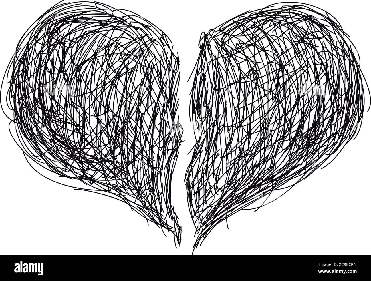 illustrazione vettoriale di un cuore rotto Illustrazione Vettoriale