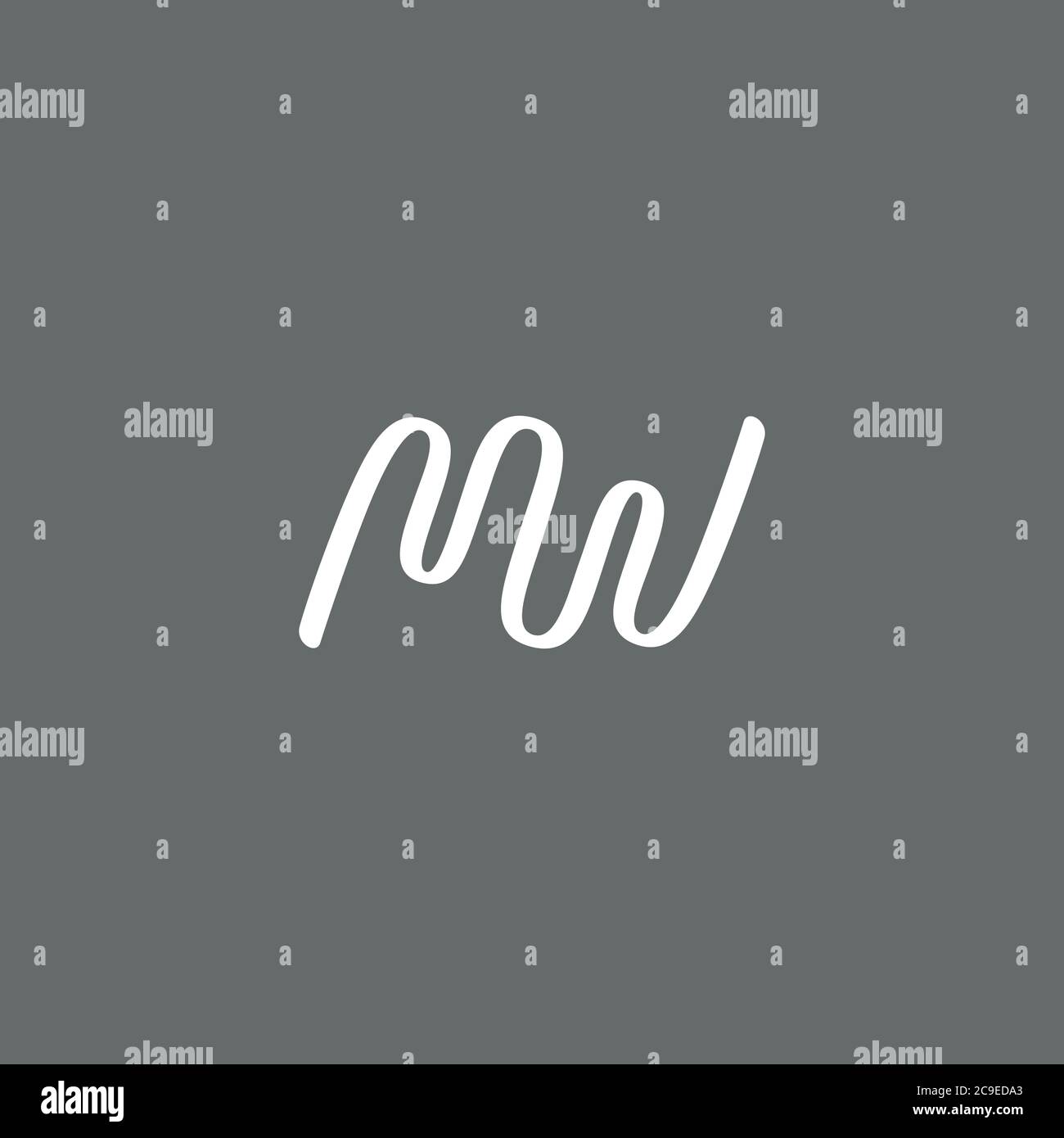 Logo/icona Letter MW e Ballerina Ribbon Illustrazione Vettoriale