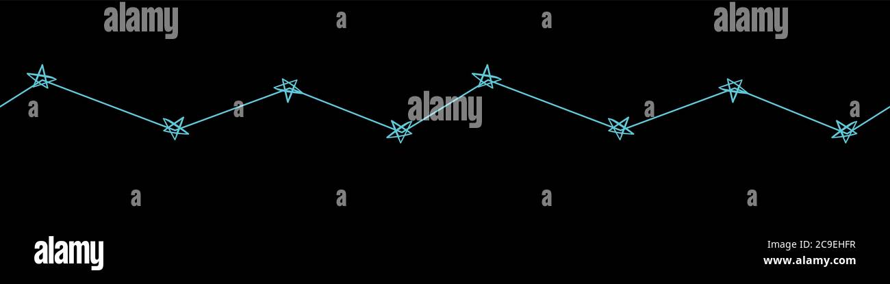 linea a zig-zag con stelle di pentagramma senza cuciture Illustrazione Vettoriale