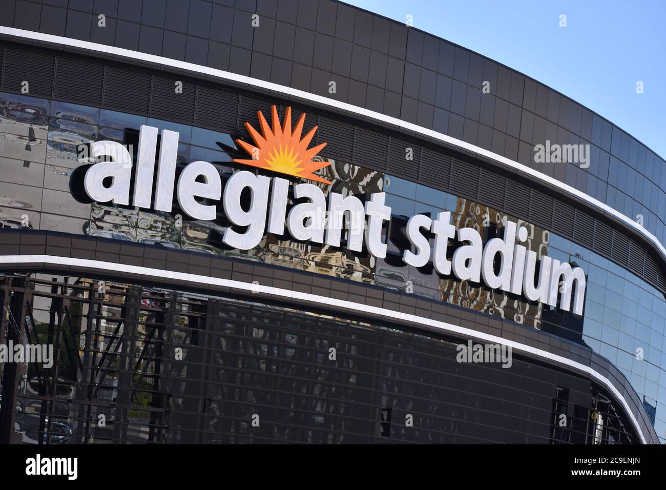 L'Allegiant Stadium, la nuova casa dei Raiders a Las Vegas, ha completato la sua costruzione alla data prevista: 31 luglio 2020. Foto Stock