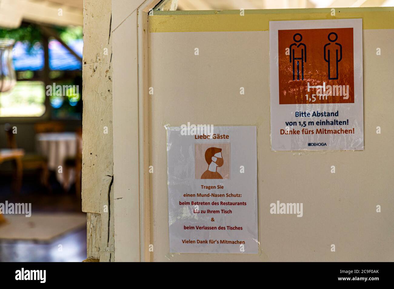 Protocollo di igiene Corona in Hotel Mühle, Binzen, Germania Foto Stock
