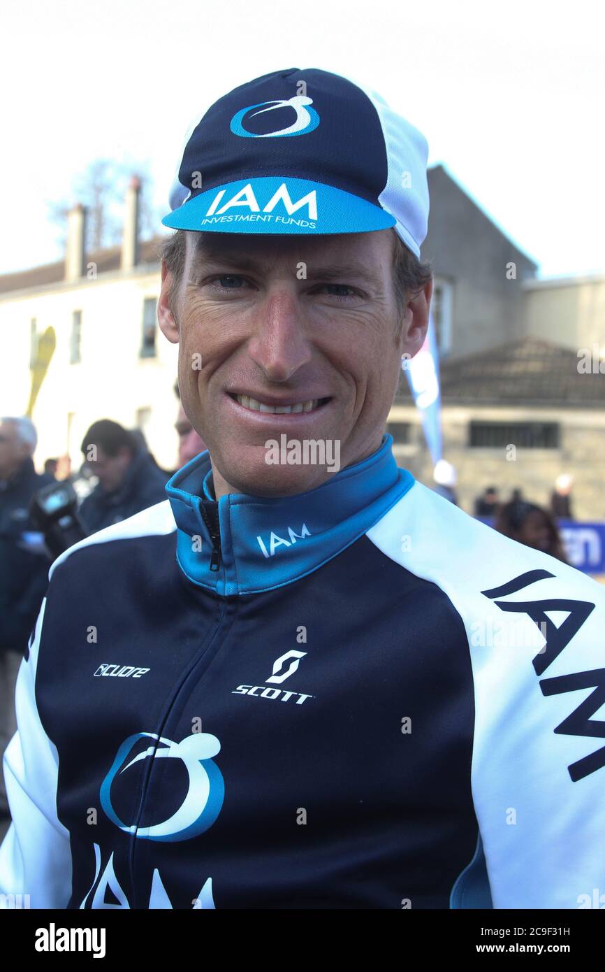 Martin Elmiger durante la Parigi Nice 2013, , Saint-Germain-en-Laye - Nemours (195 km) il 04 2013 marzo a Saint-Germain-en-Laye, Francia - Foto Laurent Lairys / DPPI Foto Stock