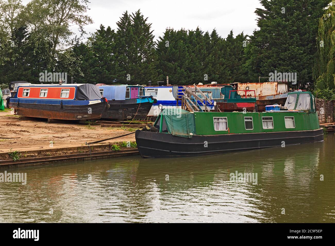 Canal Boatyard sul Canal Grand Union a Stoke Hammond, Milton Keynes Foto Stock