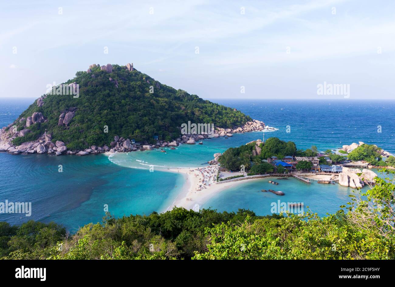 La bella isola di Koh Nang Yuan a Koh Tao, Thailandia Foto Stock