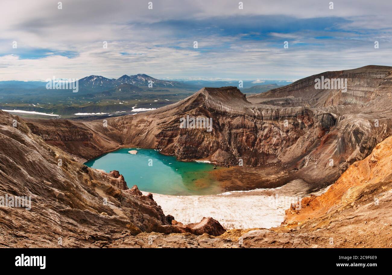 Vulcano Gorely, Kamchatka, Russia Foto Stock