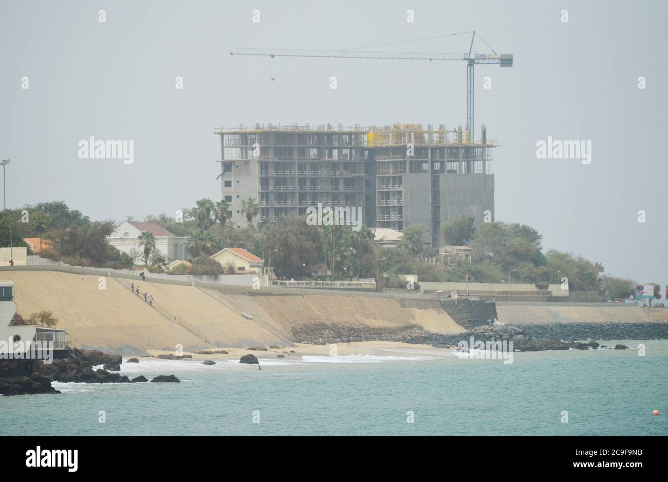 Boom edilizio alimentato a petrolio a Dakar, Senegal Foto Stock