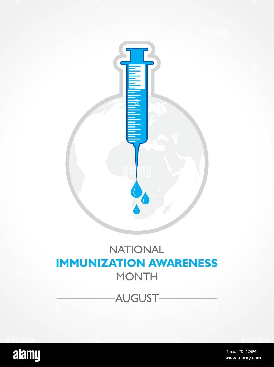 Illustrazione vettoriale mese nazionale di sensibilizzazione sull'immunizzazione osservato in agosto Illustrazione Vettoriale