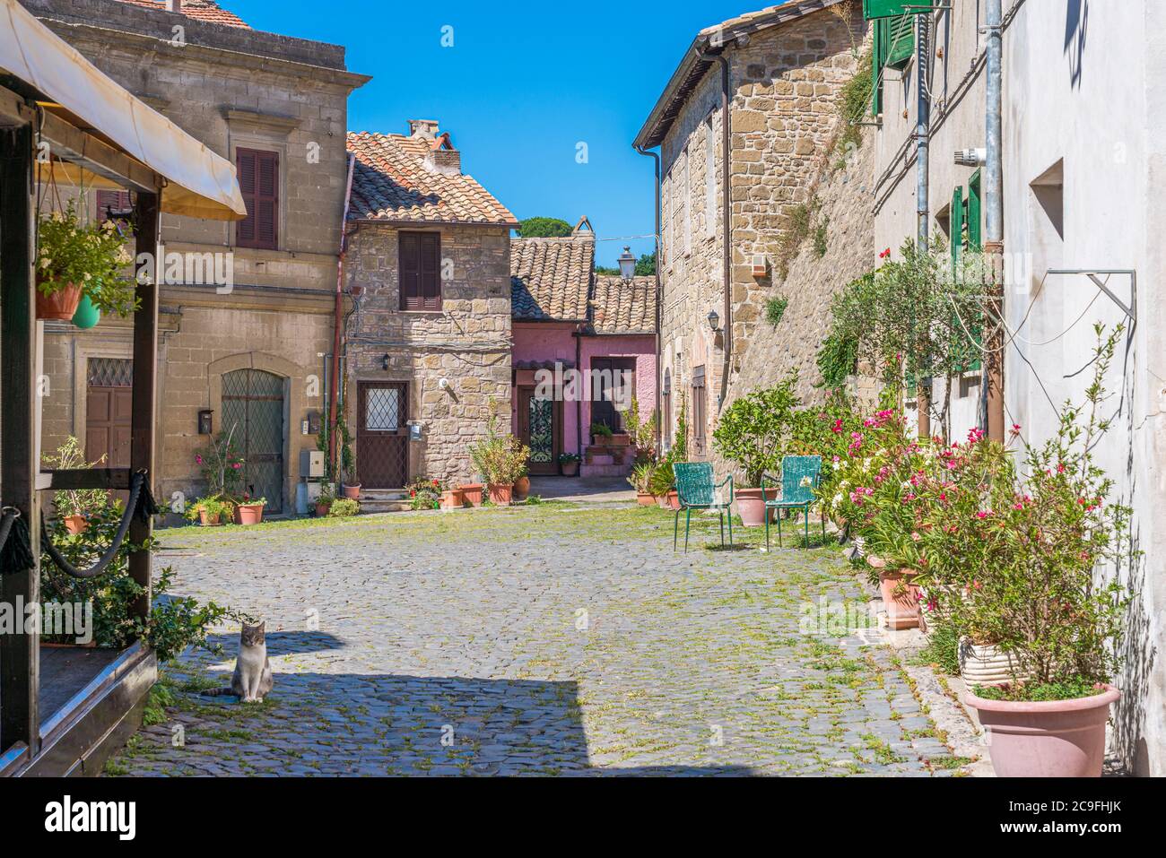 Castelnuovo di Porto, piccolo e bellissimo borgo in provincia di Roma, Lazio, Italia. Foto Stock