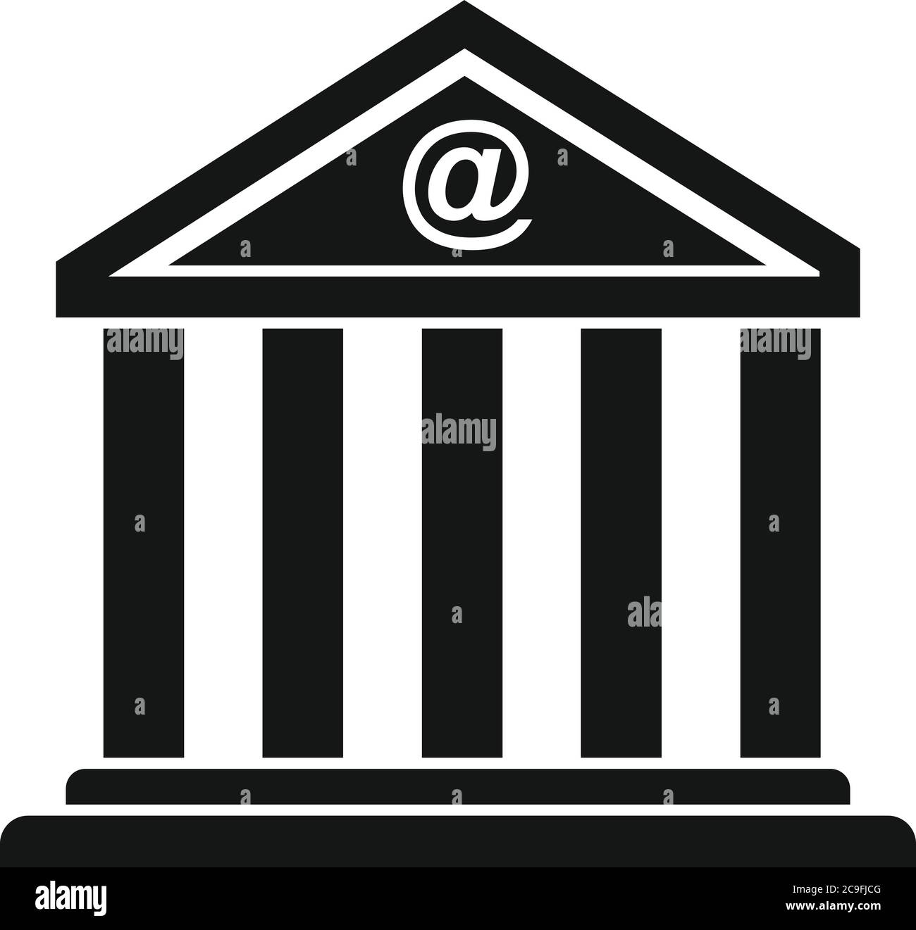 Icona edificio banca di prestito. Semplice illustrazione dell'icona del vettore di costruzione della banca di prestito per il disegno di fotoricettore isolato su sfondo bianco Illustrazione Vettoriale