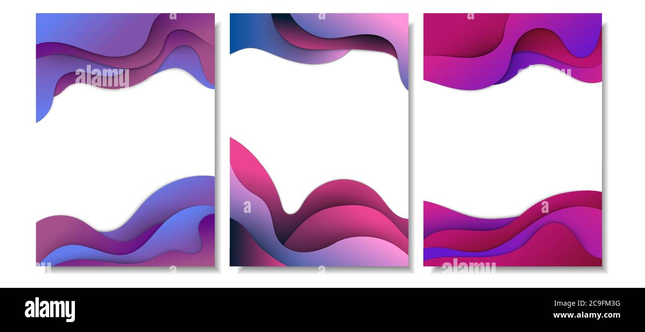 Set astratto colorato sfondo ondulato per modello di presentazione, banner web, volantino, poster, brochure. Illustrazione Vettoriale