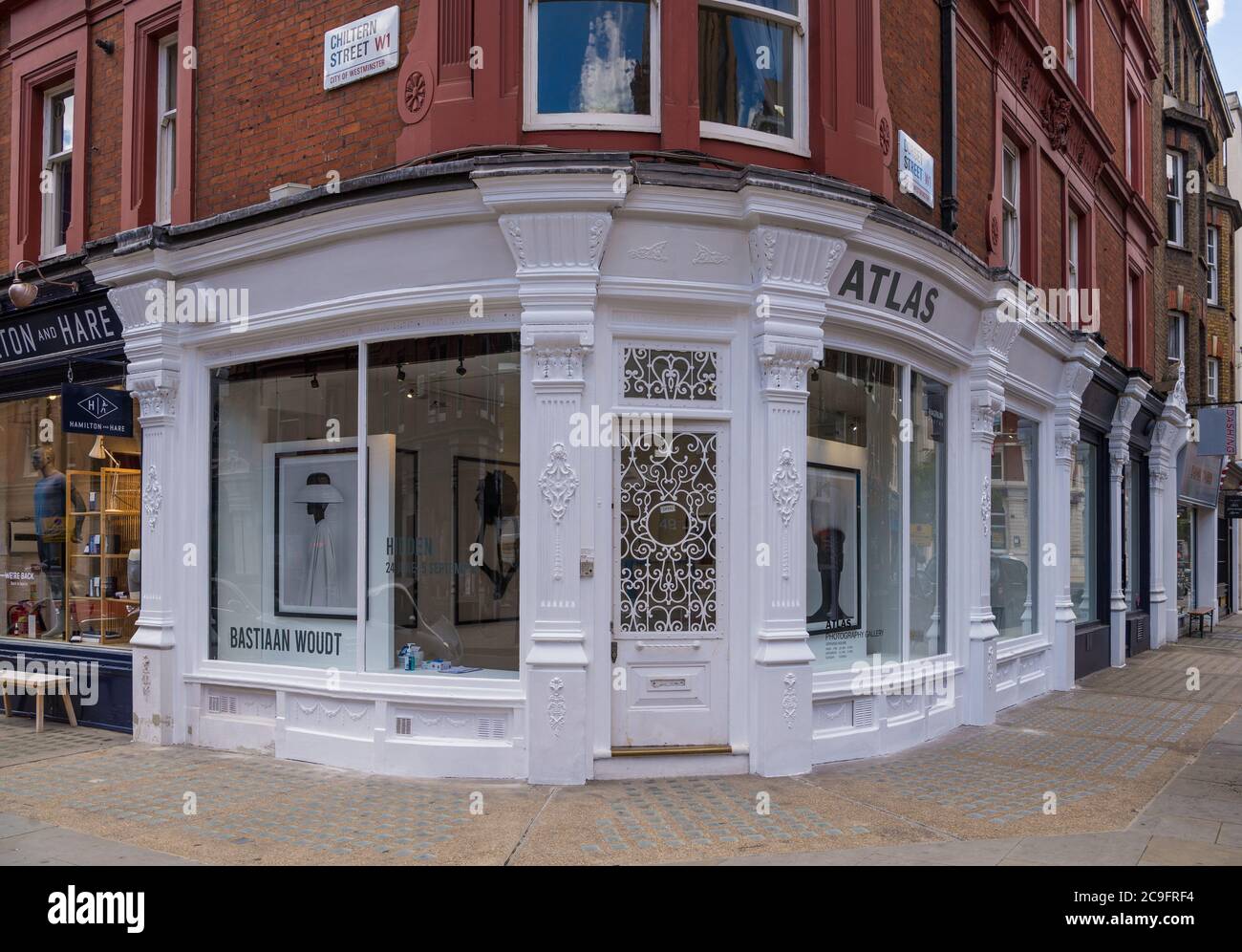 The Atlas Gallery, una galleria fotografica commerciale a Dorset Street, Marylebone, Londra, Inghilterra, Regno Unito Foto Stock