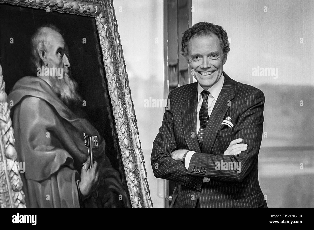 J. carter Brown, direttore della Galleria Nazionale d'Arte con Peter Paul Rubens pittura San Pietro. Foto Stock