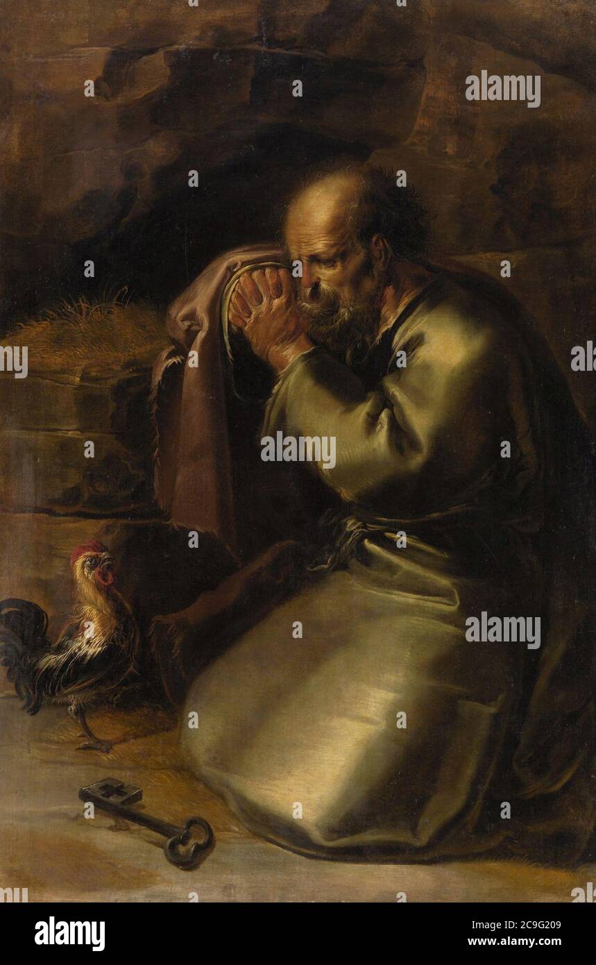 Jan van der Venne - Denial di San Pietro. Foto Stock