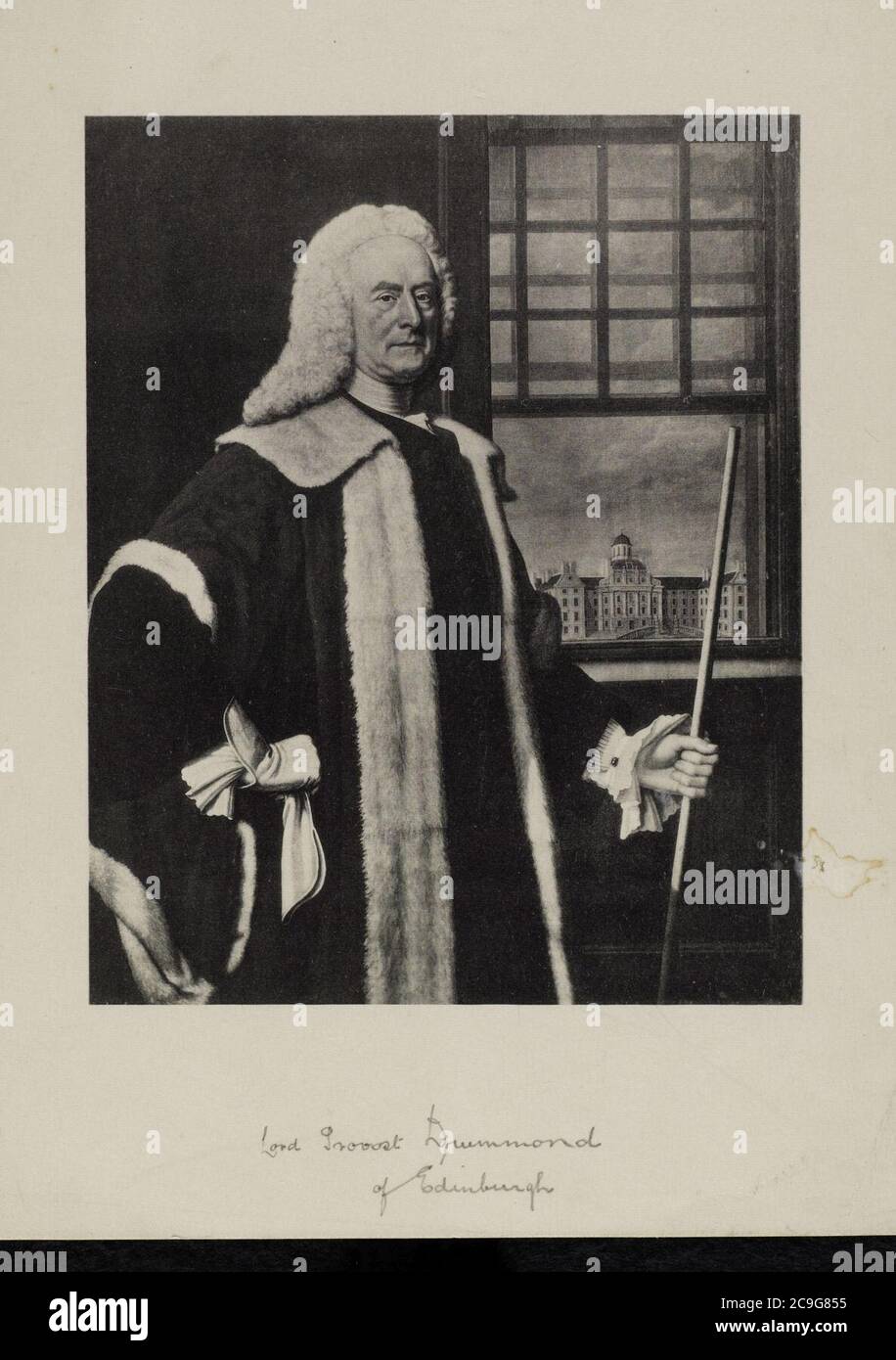 Jacobite Broadside - Lord Provost Drummond di Edimburgo. Foto Stock