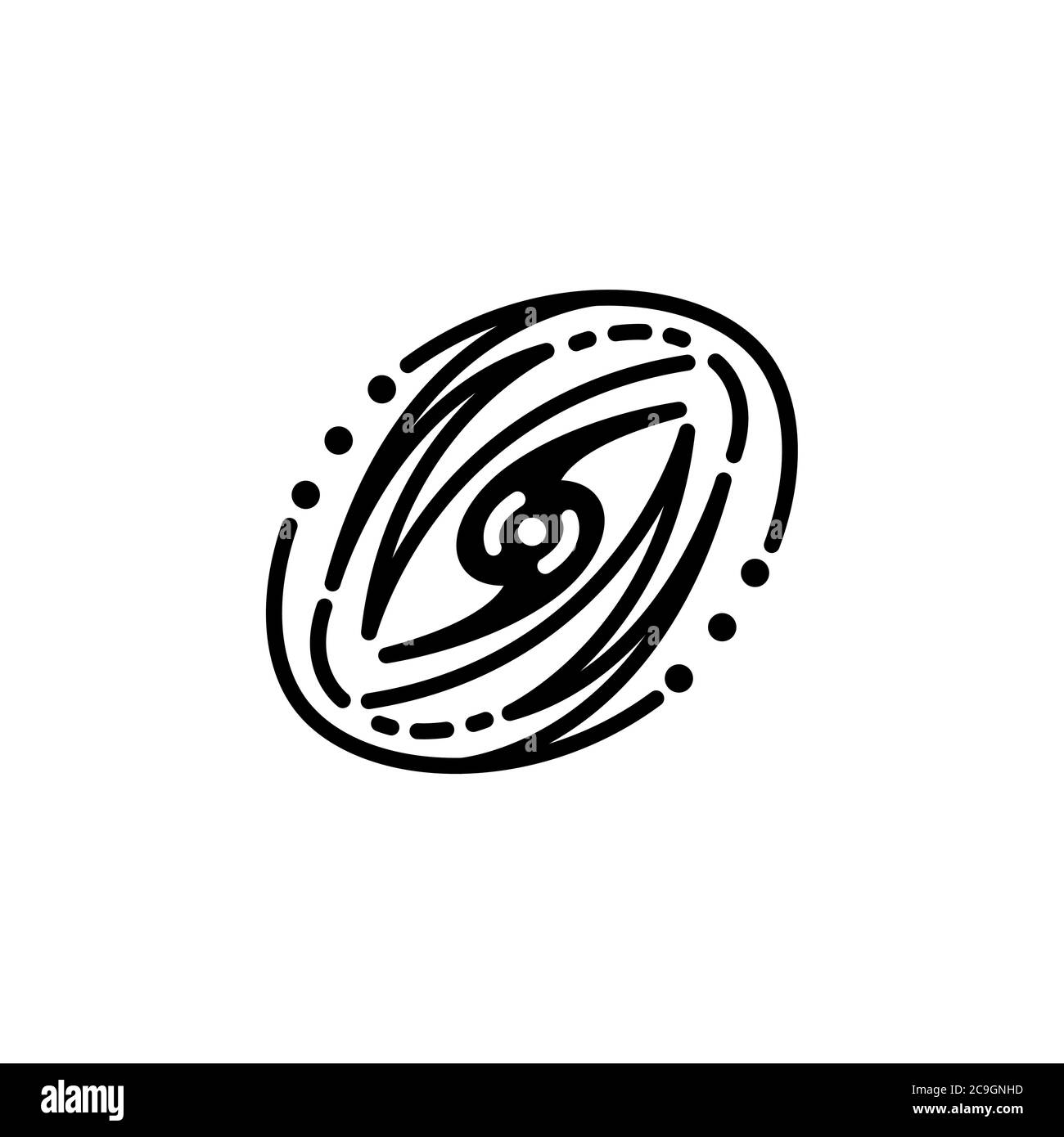 Vettore icone Galaxy. Galaxy semplice segno, logo Illustrazione Vettoriale