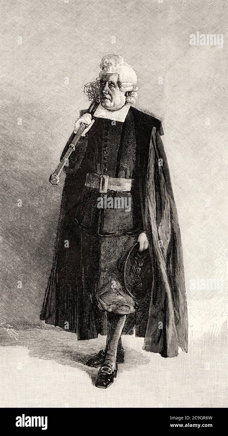 Ritratto del portacolori del comune di Saragozza 1890, Aragona. Spagna. Antico XIX secolo inciso illustrazione da la Ilustracion Española y americana 1890 Foto Stock