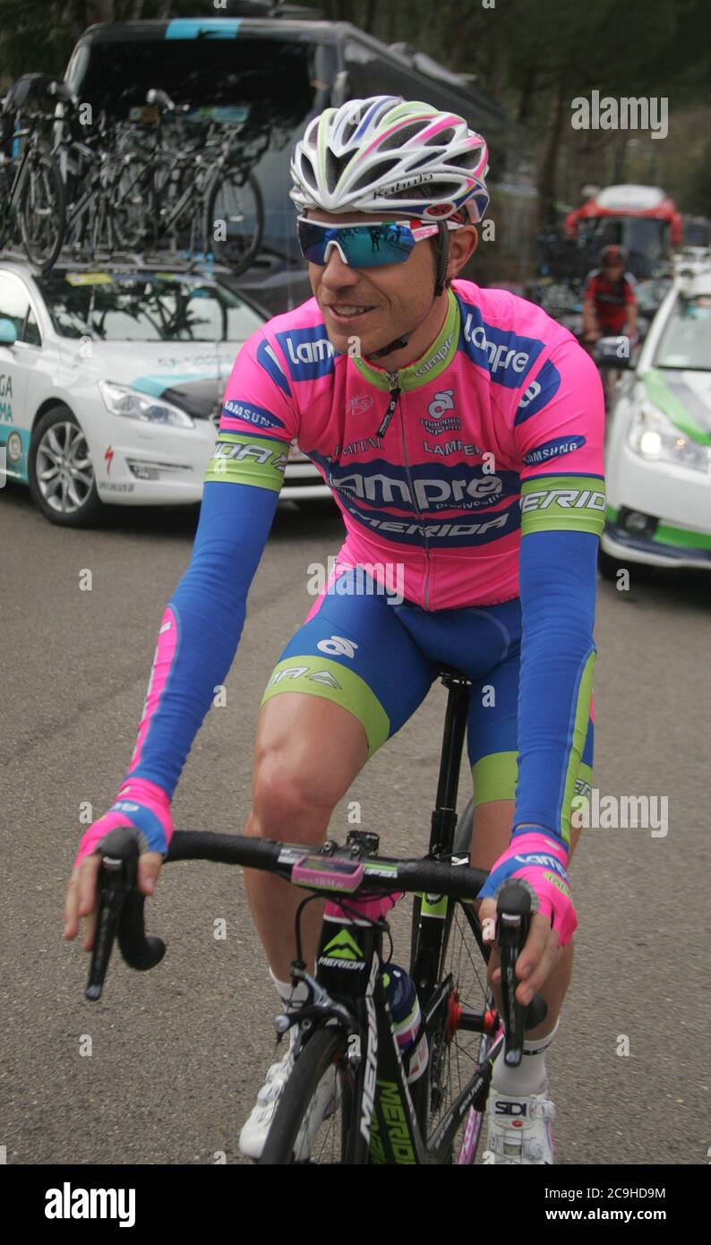 Damiano Cunego durante il Tirreno Adriatico 2013, ,Narni - Prati di Tivo (173 km) il 09 2013 marzo a Narni, Italie - Foto Laurent Lairys / DPPI Foto Stock