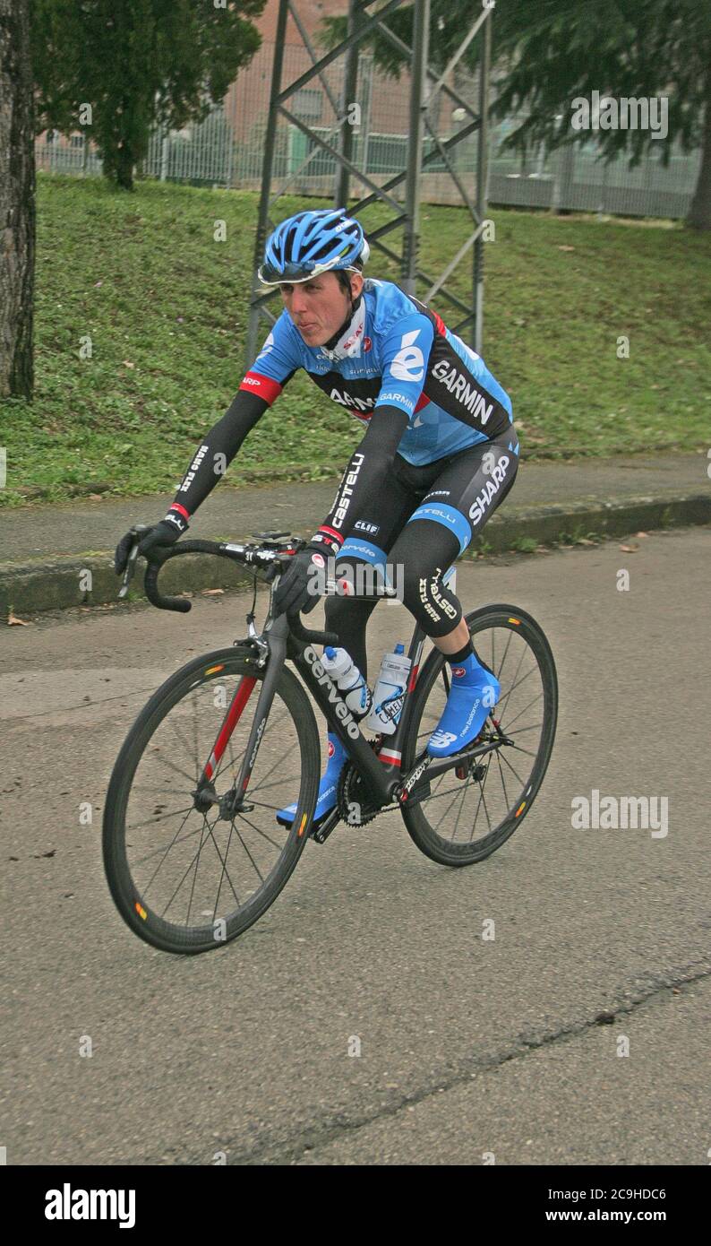 Daniel Martin durante il Tirreno Adriatico 2013, ,Narni - Prati di Tivo (173 km) il 09 2013 marzo a Narni, Italie - Foto Laurent Lairys / DPPI Foto Stock