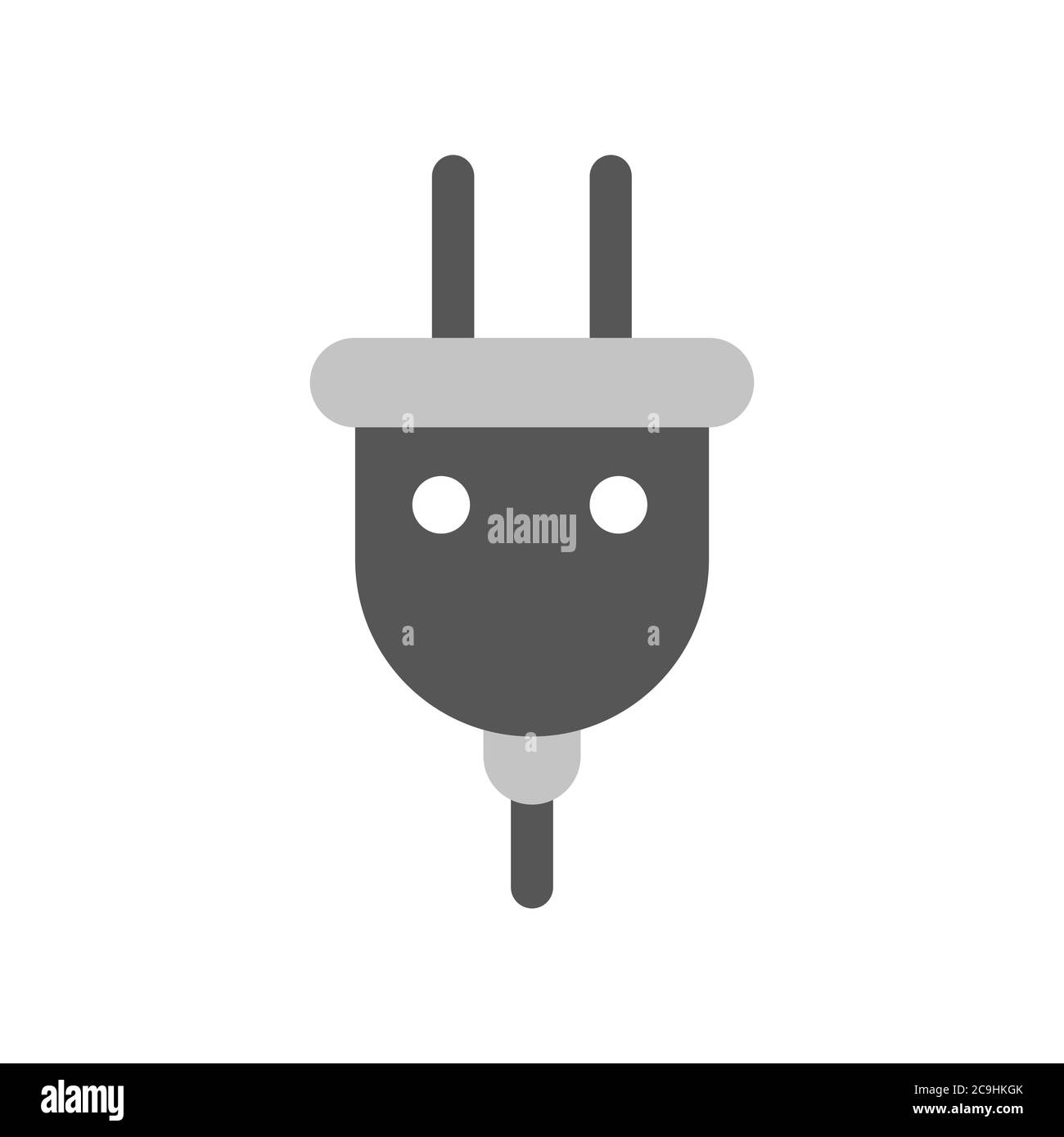 Icona della spina elettrica su sfondo bianco. Illustrazione di stock Vector. Illustrazione Vettoriale