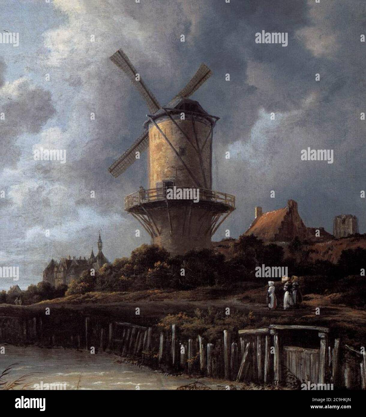 Jacob Isaacksz. Van Ruisdael - il mulino a Wijk bij Duurstede (dettaglio) Foto Stock
