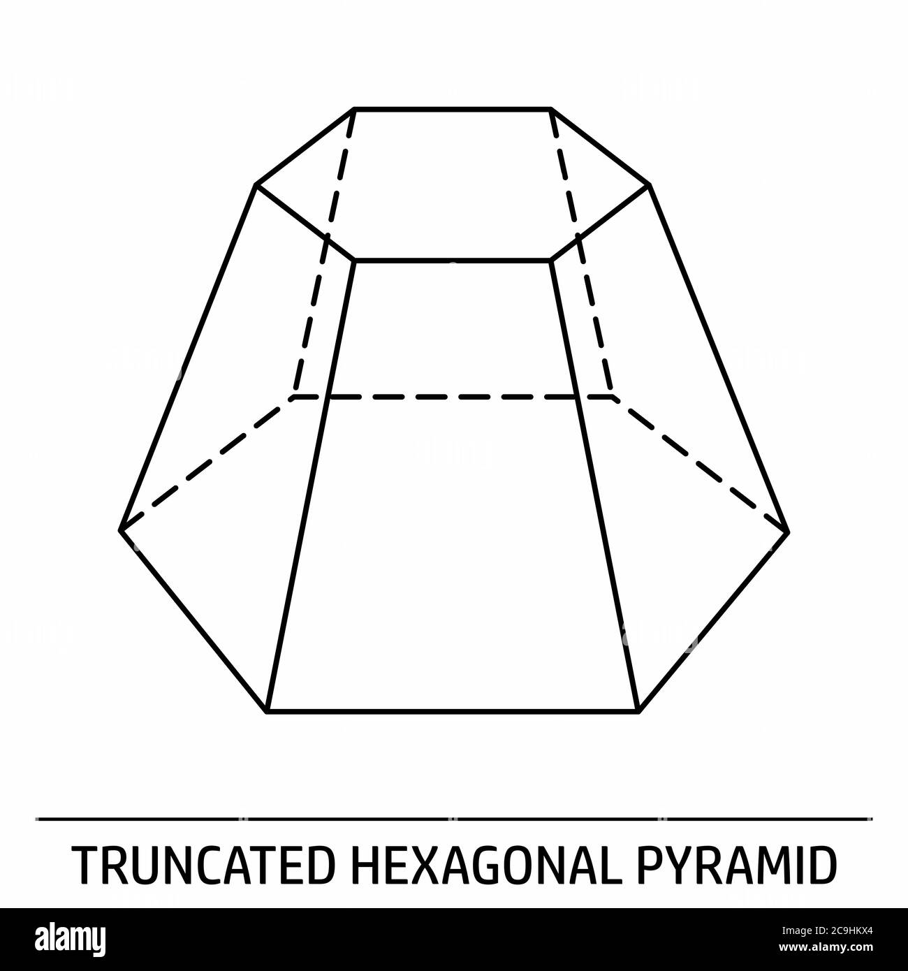 Piramide esagonale troncata Illustrazione Vettoriale