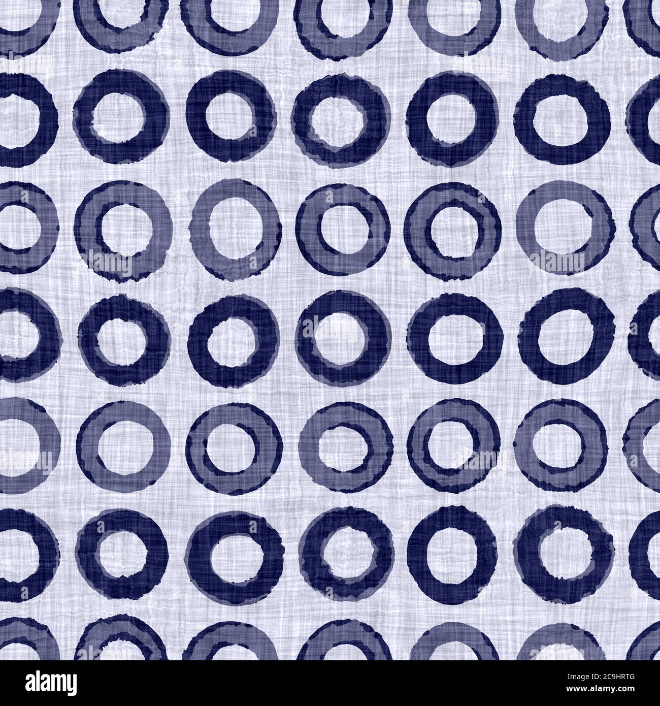 Indaco blu foglie blocco stampa damask tinto texture sfondo. Campione giapponese di ripetizione batik tessuto senza cuciture. Foglie di fogliame organico afflitto Foto Stock