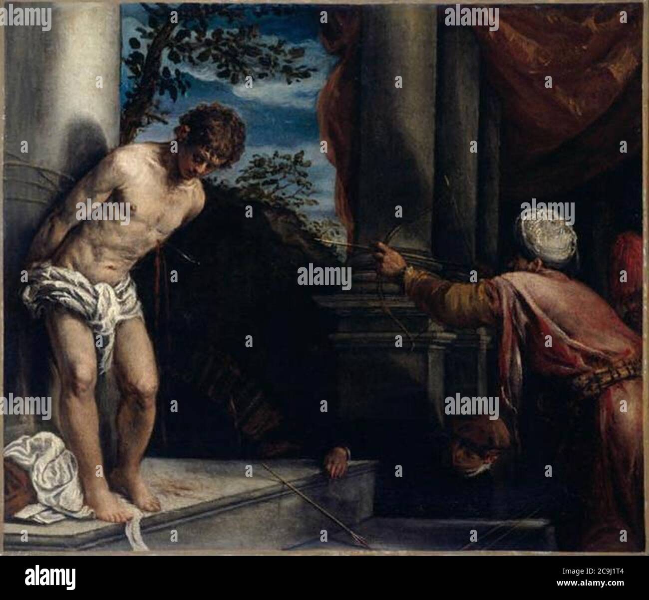 Jacopo Bassano - il martirio di San Sebastiano. Foto Stock